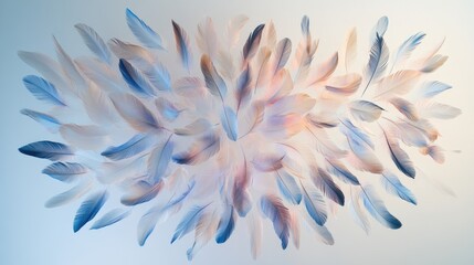 Delicate Blue and Pink Feather Arrangement