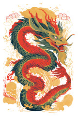 Obraz premium PNG Dragon red chinese new year representation.