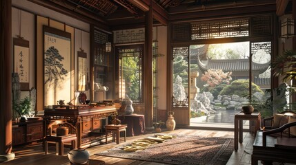 Fototapeta premium Traditional Chinese Interior Design