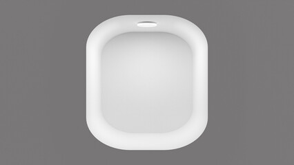 Minimalist white circular display, perfect for displaying products in an elegant and sophisticated way. Ideal for showrooms and stores.