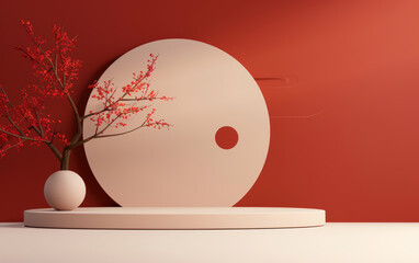 Retro e-commerce product display background
