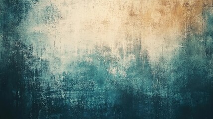 Abstract Grunge Texture in Soft Blue and Gold Tones