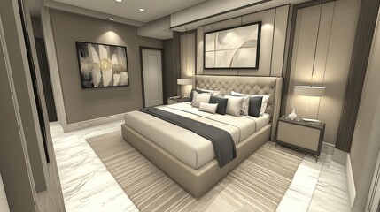 Obraz premium Modern Elegant Bedroom Interior Design Inspiration