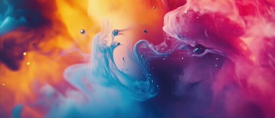Fototapeta premium Vibrant swirls of colorful paint flowing together in an abstract design, showcasing lively textures and hues