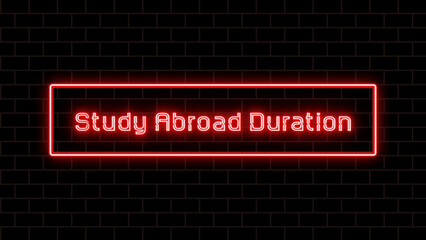 Study Abroad Duration のネオン文字