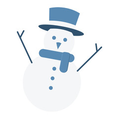 Colored winter snowman character Vector