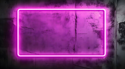 Neon Purple Rectangle on Grunge Background