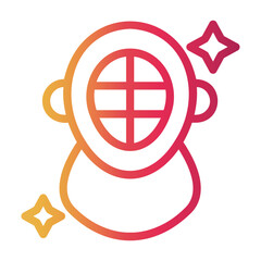 fencing helmet Line Gradient Icon
