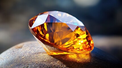 Close-up view of a rare gemstone, its sparkling facets glowing under soft light, showcasing its beauty and high value