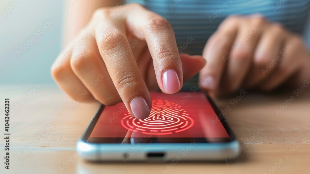 Poster experience seamless access with biometric security, where your fingerprint unlocks personal finance 