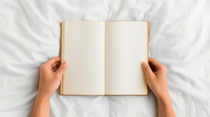 Fototapeta premium A cozy scene showcasing a blank book mockup, perfect for female entrepreneurs. Ideal for elegant background designs.