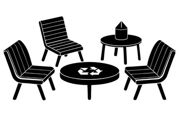  furniture for outdoor space vector art illustration