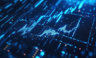 Obraz premium Abstract Digital Data Visualization with Glowing Blue Lines