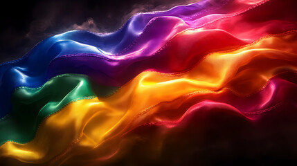 Fototapeta premium Colorful flowing fabric representing diversity and inclusivity.