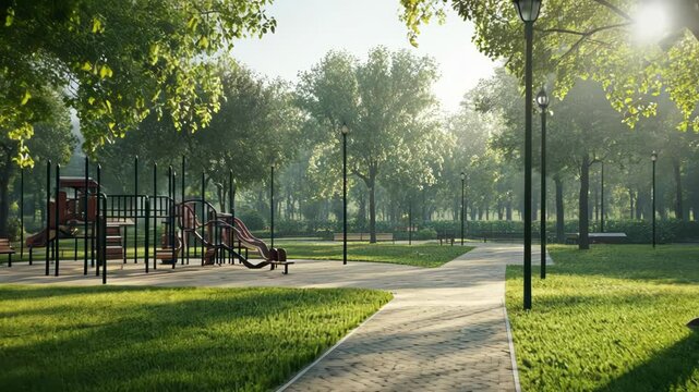 Tranquil Morning Playground