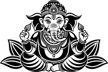 Vector illustration of statue of lord Ganesh