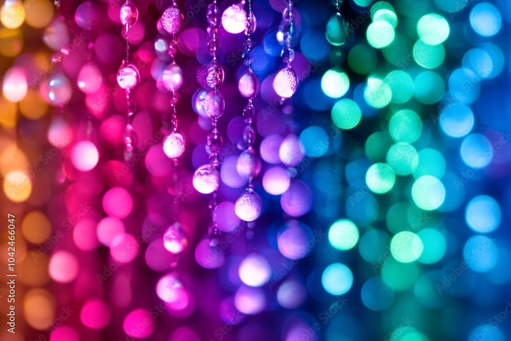 Poster abstract colorful bokeh background with crystal beads