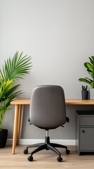 Fototapeta premium Modern office setup with plants a serene workspace for productivity