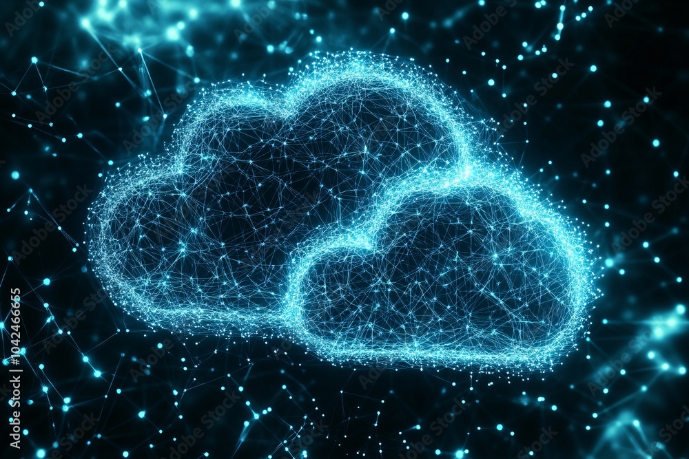 Aufkleber abstract cloud computing network technology concept