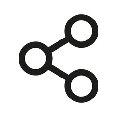 Share icon. Networking connection symbol. Social media link. Simple communication graphic.