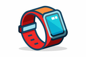 Wrist wearable device vector art illustration 