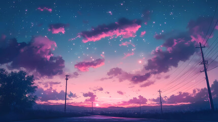Lo-Fi music picture The background that goes well with the lo-fi music genre Generative AI	