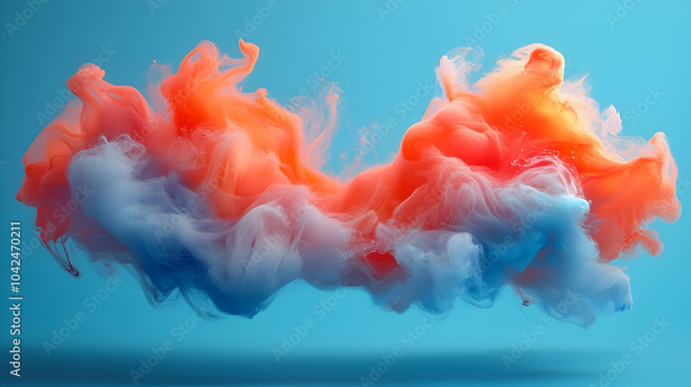 Poster vibrant abstract clouds of color blending in a dynamic composition.