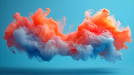 Fototapeta premium Vibrant abstract clouds of color blending in a dynamic composition.