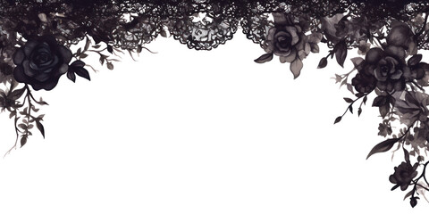 PNG Black pumpkin illustration pattern flowers.