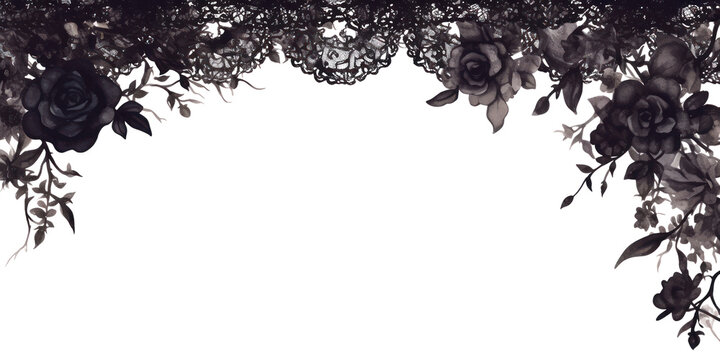 PNG Black pumpkin illustration pattern flowers.