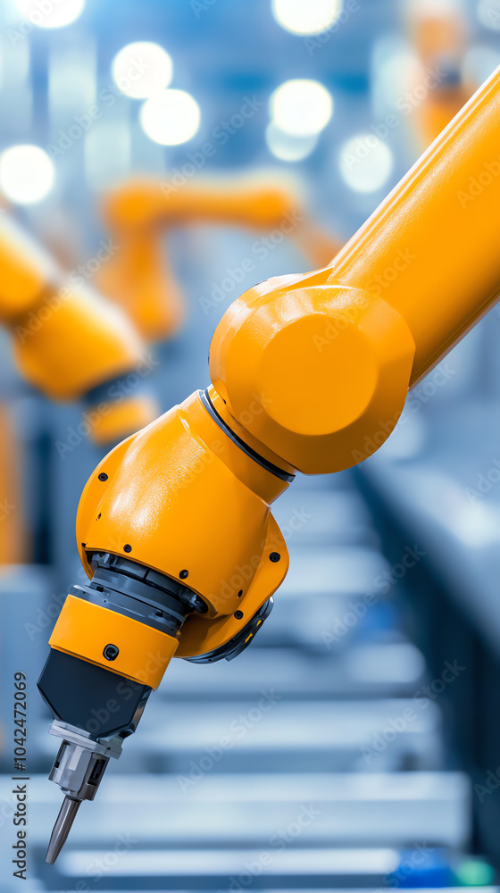 Poster innovative robotic arm in modern manufacturing setting a glimpse into the future of automation and i