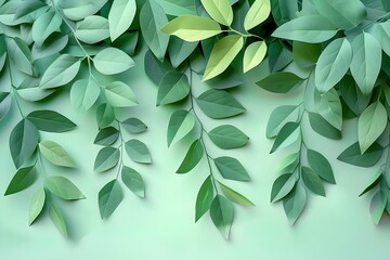 Obraz premium A close up of a bunch of green leaves