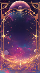 Celestial Pastel Frame for Tarot Card Design
