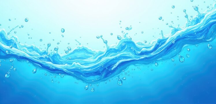 A captivating underwater scene showcasing a dynamic wave of clear water, perfect for themes of purity, nature, and fluidity in various design projects.