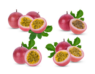 Passion fruit isolated on white background.