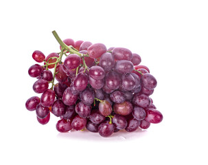 Red grapes photographed on white background