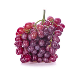 Red grapes photographed on white background