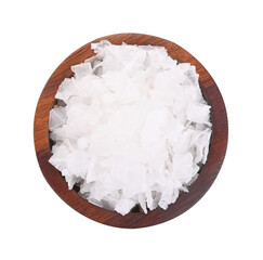 Salt in a bowl on a white background