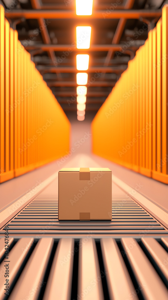 Poster streamlined logistics the journey of a package through an automated warehouse system
