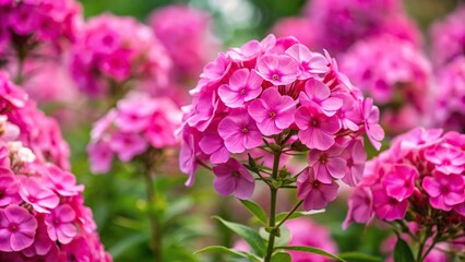 Obraz premium Description: Tilted angle summer flowering bright pink perennial Phlox paniculata Light Pink Flame Bareleven