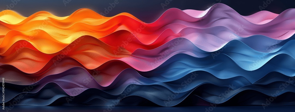Poster 3d abstract business background with dark lines and colorful waves