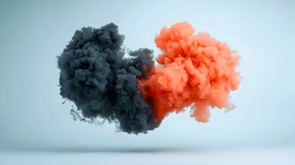 Mesmerizing Billowing Smoke A Fiery and Dynamic Visual Spectacle Capturing the Essence of Movement Contrast and Elegance in an Abstract Composition