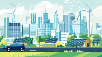 Sustainable Future City: Embracing Green Energy and Eco-Friendly Living