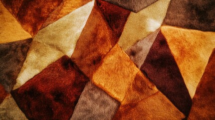 Rich textures of multi-colored faux fur patterns displaying luxurious geometric design, concept of fur