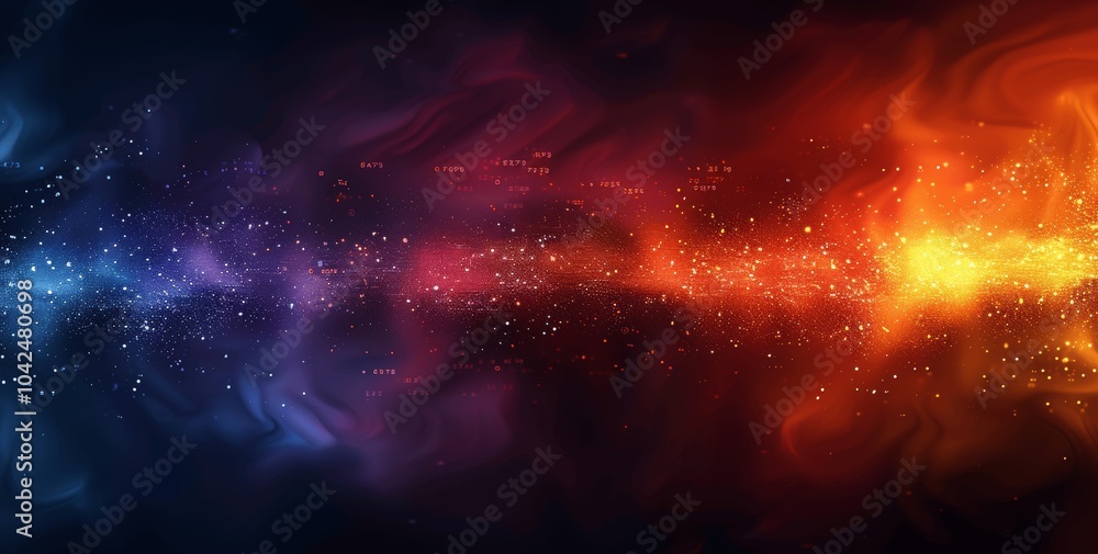 Aufkleber psychedelic retro abstract gradient background with grainy texture and blurred rainbow colors on bla