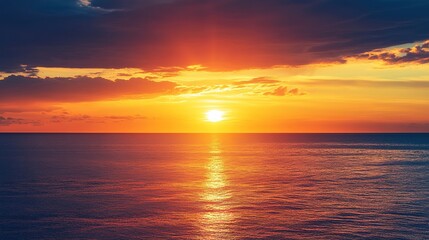 Stunning Sunset Over Calm Ocean Waters