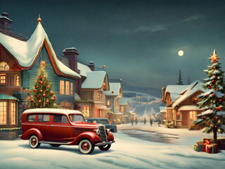 Naklejka premium Vintage retro design for Christmas