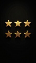 Elegant gold stars on a black background representing quality, achievement, and excellence. Perfect for reviews, ratings, awards, and recognition in various industries.