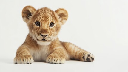 beby lion on the white background