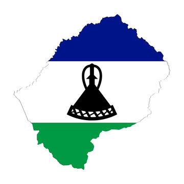 recommend clip art: lesotho map with national flag. Vector Illustration	